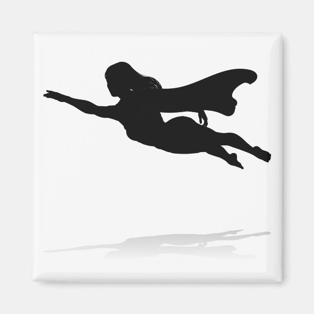 Woman Superhero Silhouette Magnet (Front)