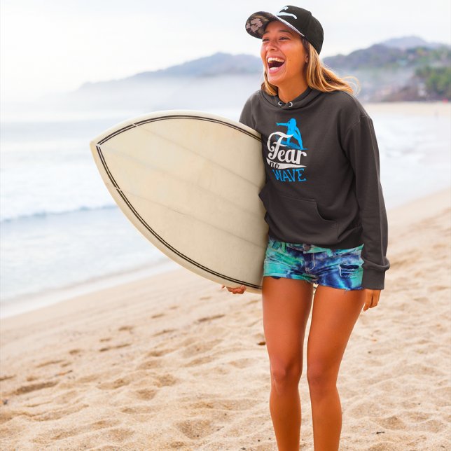 Woman Surfer Fear No Wave Women's Surfing Hoodie (Creator Uploaded)