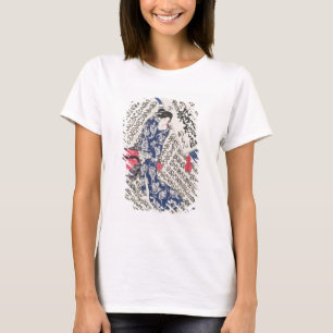 Woman surrounded by Calligraphy (colour woodblock T-Shirt