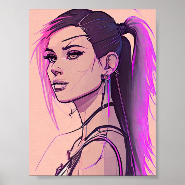 Woman synthwave-punk poster (Front)