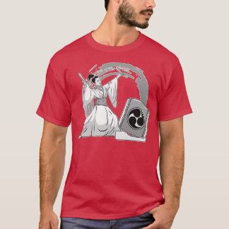 Woman Taiko Drummer Mitsudomoe Graphic Illustratio T-Shirt