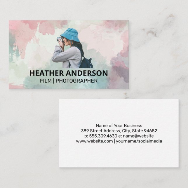 Woman Taking Photos Business Card (Front/Back)