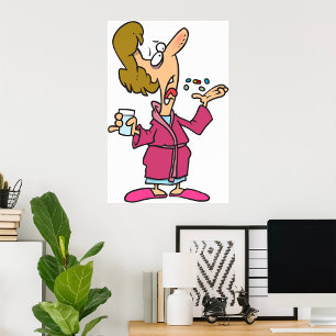 Woman Taking Pills Poster