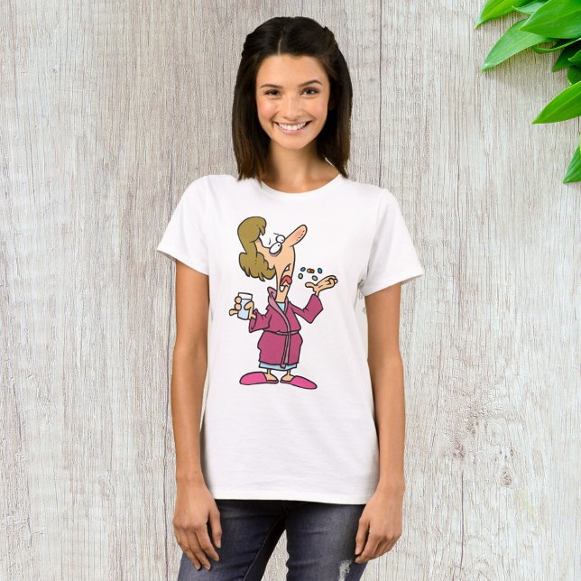 Woman Taking Pills T-Shirt (Creator Uploaded)