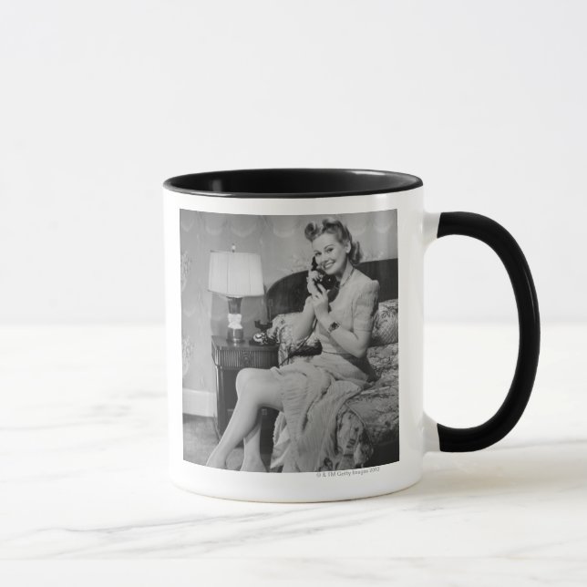 Woman Talking on Phone Mug (Right)
