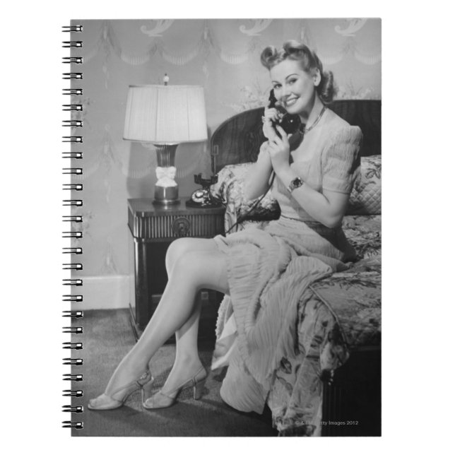 Woman Talking on Phone Notebook (Front)