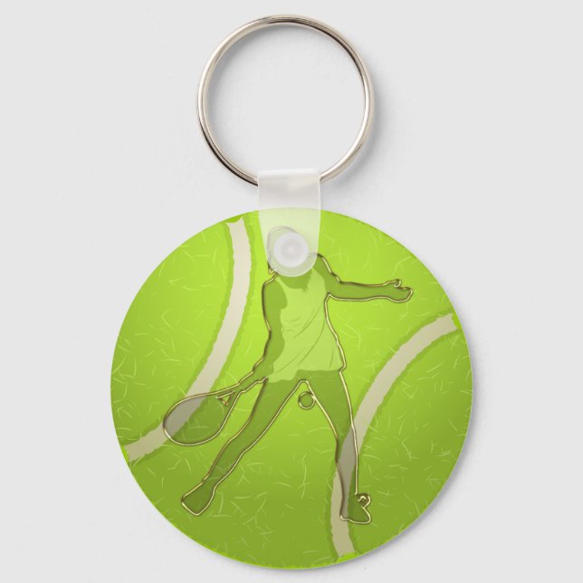 WOMAN TENNIS PLAYER DESIGN KEY RING (Front)