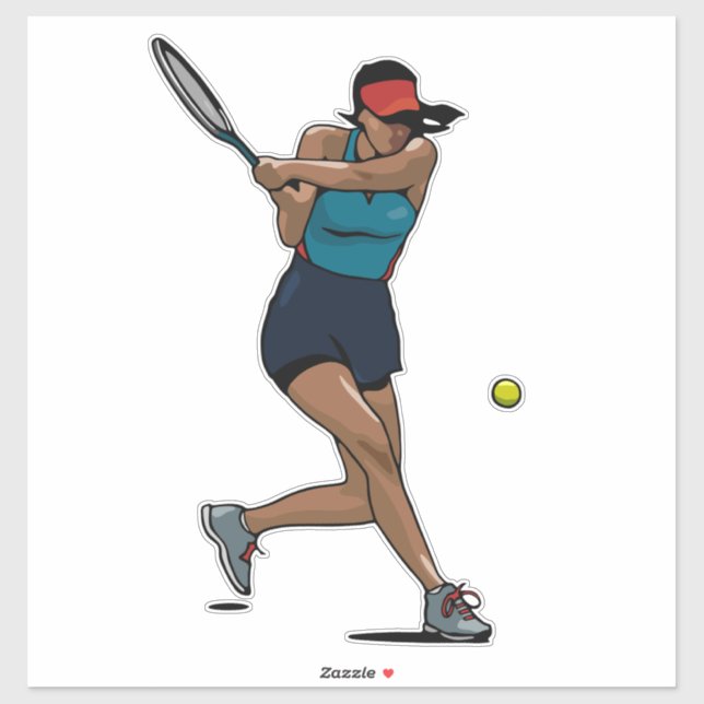 Woman Tennis Player Vinyl Sticker (Sheet)