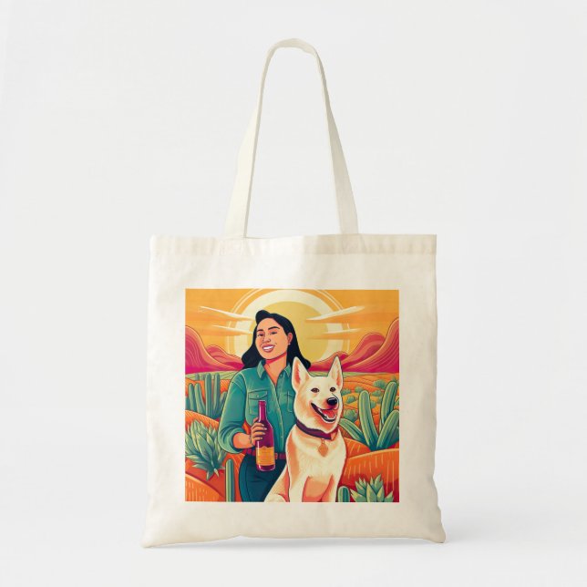  Woman, Tequila, and Rescue Dog: A Portrait Tote Bag (Front)