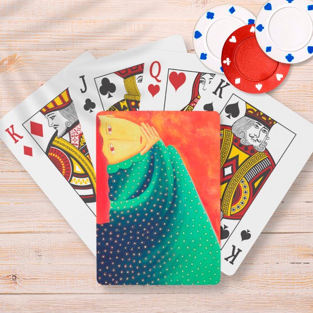 Woman Thinking Contemporary Art Painting Playing Cards (Creator Uploaded)