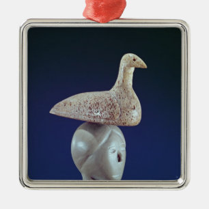 Woman thinking of a Loon bird, from Cape Dorset Metal Tree Decoration