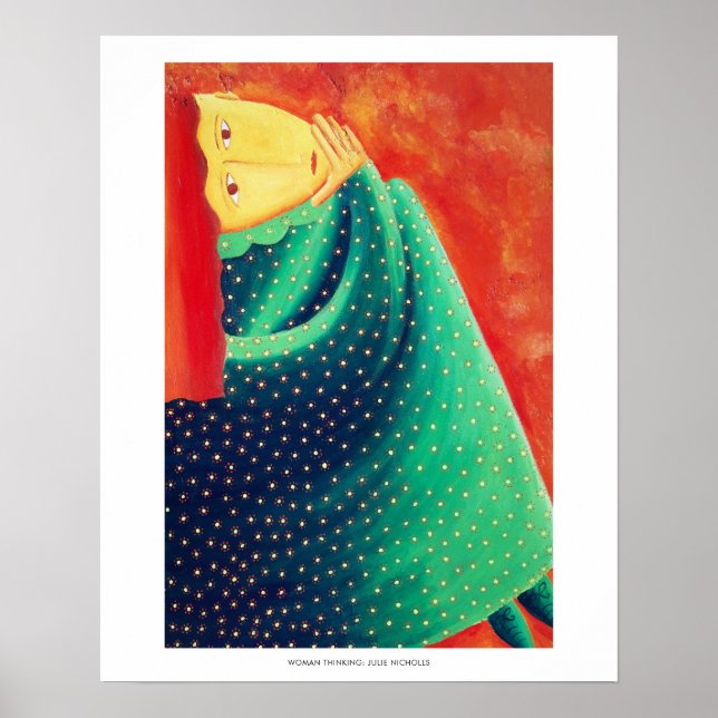 Woman Thinking Painting Contemporary Art Print (Front)