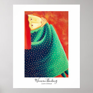 Woman Thinking Painting Poster