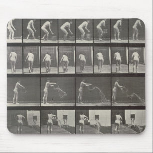 Woman throwing a bucket of water, plate 401 from ' mouse mat