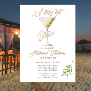 Woman Tini Bit Older Cocktail Party 30th birthday Invitation