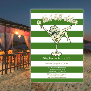 Woman Tini Bit Older Martini Retro 30th Birthday Invitation