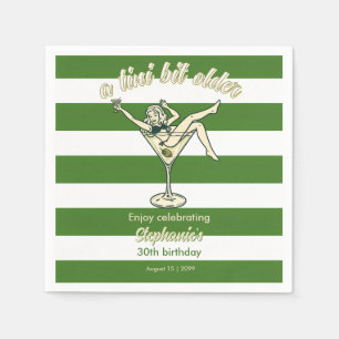 Woman Tini Bit Older Martini Retro 30th Birthday Napkin