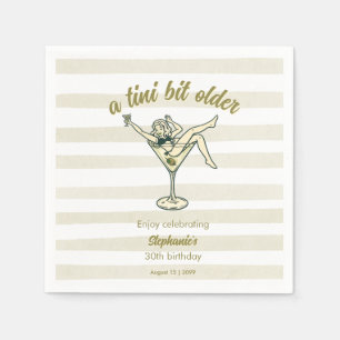 Woman Tini Bit Older Martini Retro 30th Birthday Napkin
