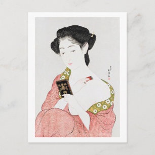 Woman to Makeup, Goyō Hashiguchi Postcard
