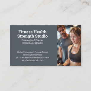 Woman Training in Gym   Fitness Business Card