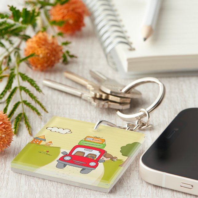 Woman Travelling By Car Key Ring (Creator Uploaded)