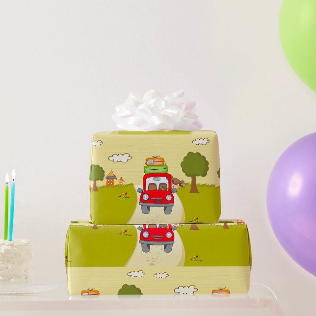 Woman Travelling By Car Wrapping Paper (Creator Uploaded)