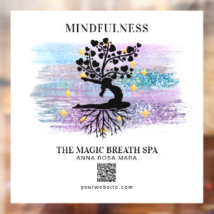 ** Woman Tree of Life Yoga Meditation Reiki Window Cling