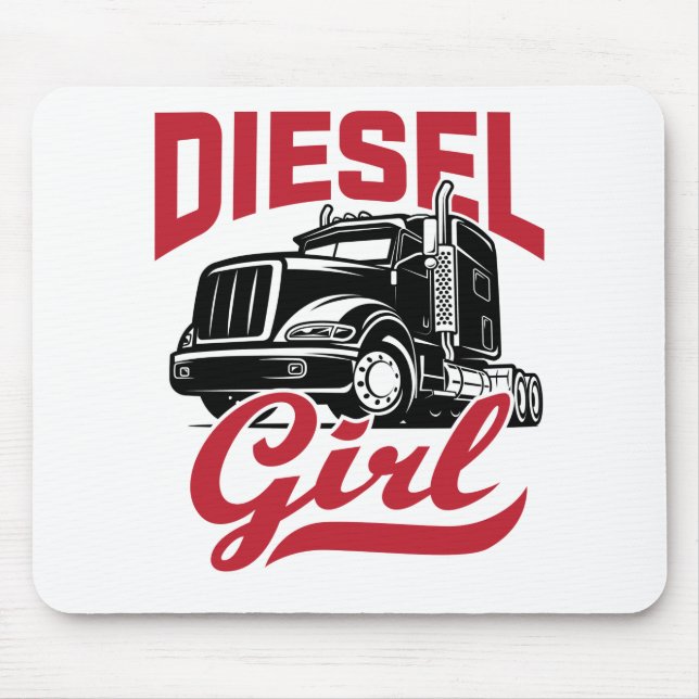Woman Truck Driver Trucker Women Diesel Girl Mouse Mat (Front)