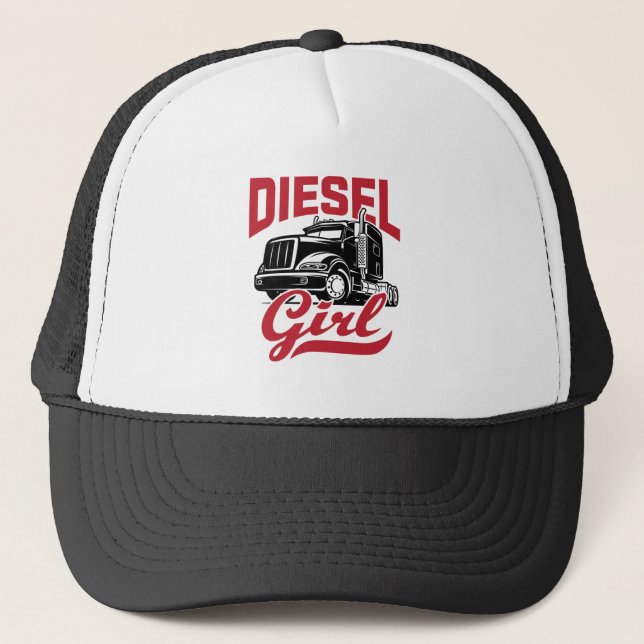 Woman Truck Driver Trucker Women Diesel Girl Trucker Hat (Front)