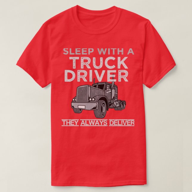 Woman Trucker Truck Driver Female Truck Driver Wif T-Shirt (Design Front)