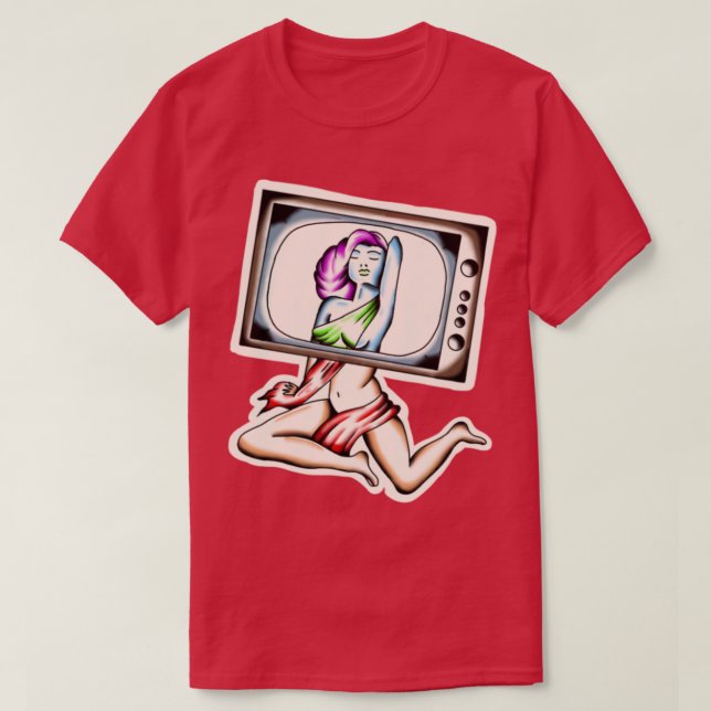 Woman TV Traditional Tattoo T-Shirt (Design Front)