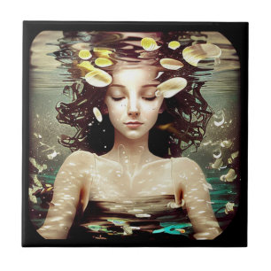 Woman Under Water,   AI Artwork Tile