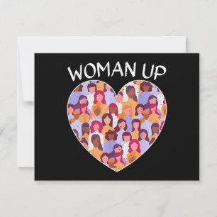 Woman Up Feminist Feminism Women Empowerment Gende Thank You Card