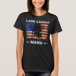Woman Usa Cane Corso Mama Dog American Flag T-Shirt