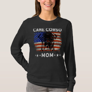Woman Usa Cane Corso Mum Dog American Flag 1 T-Shirt