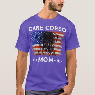 Woman USA Cane Corso Mum Dog American Flag T-Shirt