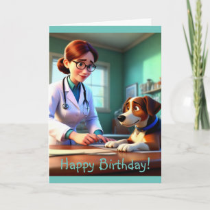 Woman Veterinarian Birthday Card