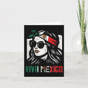Woman Viva Mexico Flag Cinco De Mayo Mexican Women Card