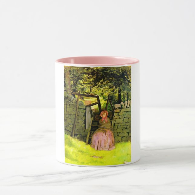 Woman Waiting (by John Everett Millais) Mug (Center)