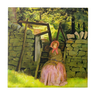 Woman Waiting (by John Everett Millais) Tile