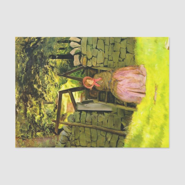 Woman Waiting (by John Everett Millais) Tissue Paper (Front)