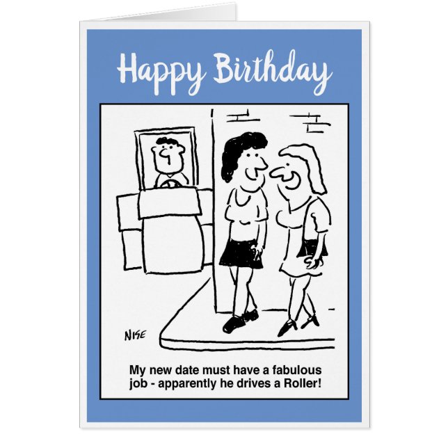 Woman Waiting to Meet a Date Who Drives "a Roller" (Front)