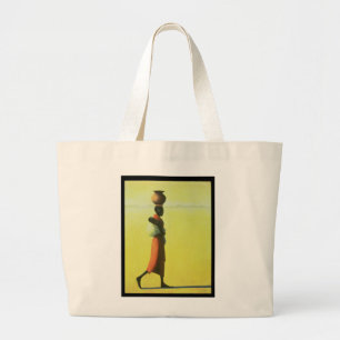 Woman Walking 1990 Large Tote Bag