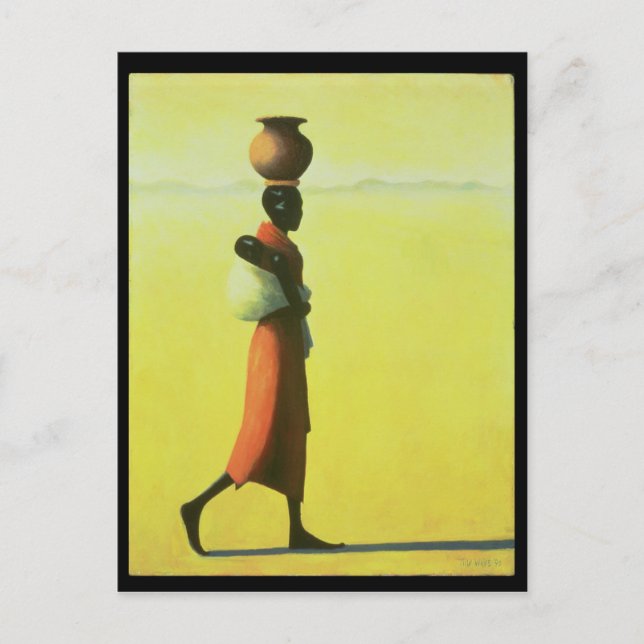 Woman Walking 1990 Postcard (Front)