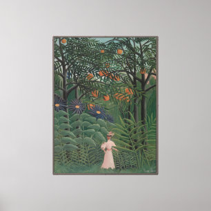 Woman Walking in an Exotic Forest, Henri Rousseau Canvas Print