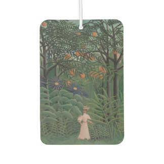 Woman Walking in an Exotic Forest, Henri Rousseau Car Air Freshener