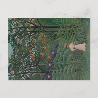 Woman Walking in an Exotic Forest, Henri Rousseau Postcard