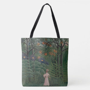 Woman Walking in an Exotic Forest, Henri Rousseau Tote Bag