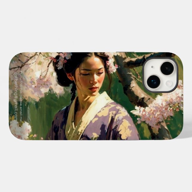 Woman Walking Under Cherry Trees on a Sunny Day Case-Mate iPhone Case (Back (Horizontal))