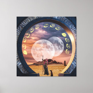 Woman Warrior Positive Phrase Stretched Canvas Print